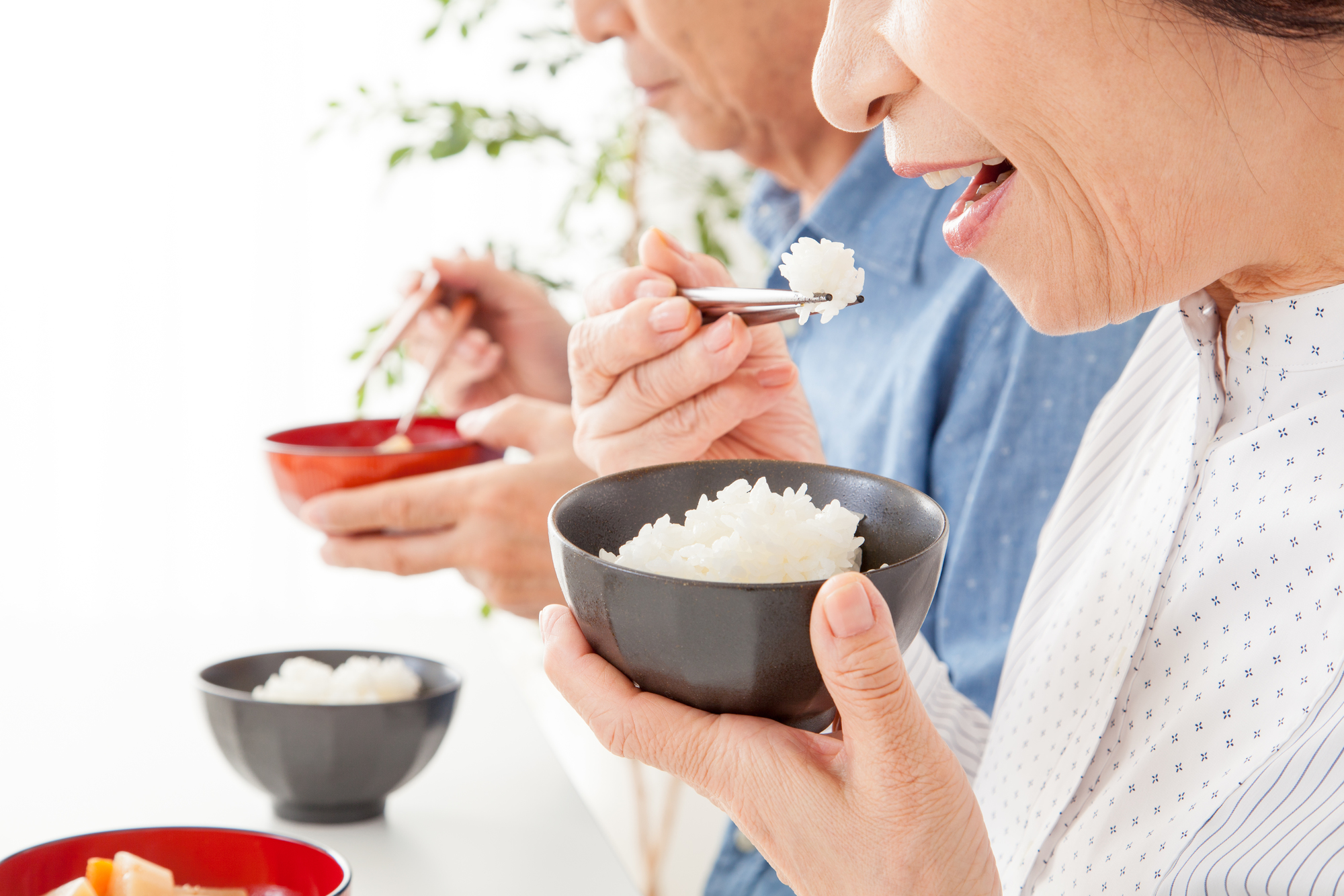朝の光が差し込む食卓に並ぶ和食